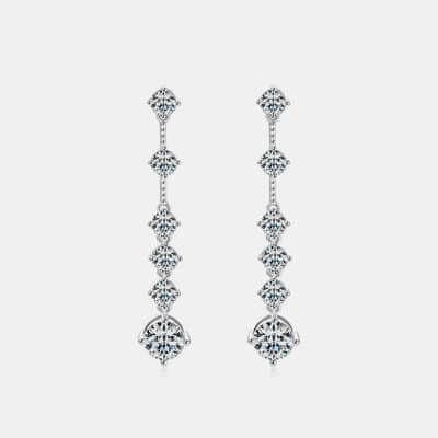 4 Carat Moissanite 925 Sterling Silver Earrings - Clothes For Her Online Store