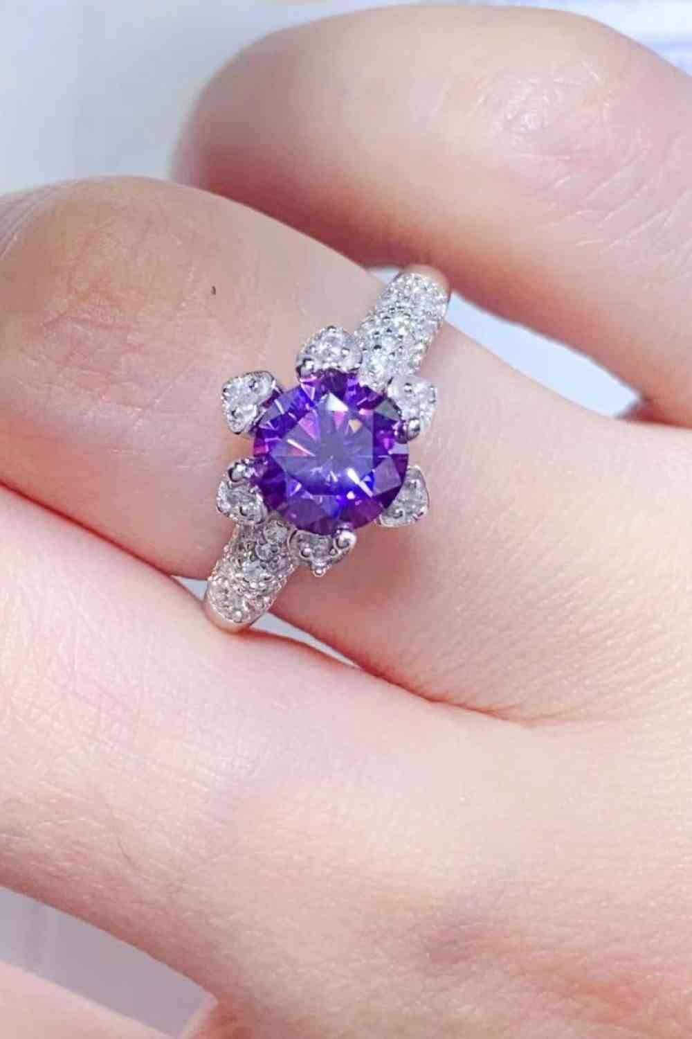 1 Carat Moissanite 925 Sterling Silver Ring - Clothes For Her Online Store