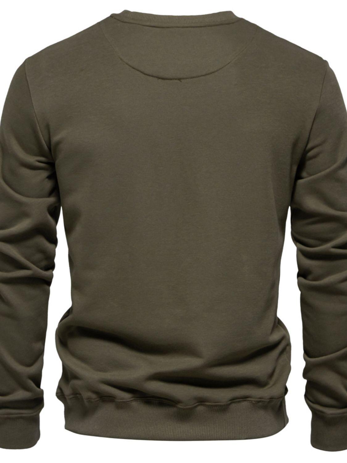 Men's Round Neck Long Sleeve Sweatshirt - Clothes For Her Online Store