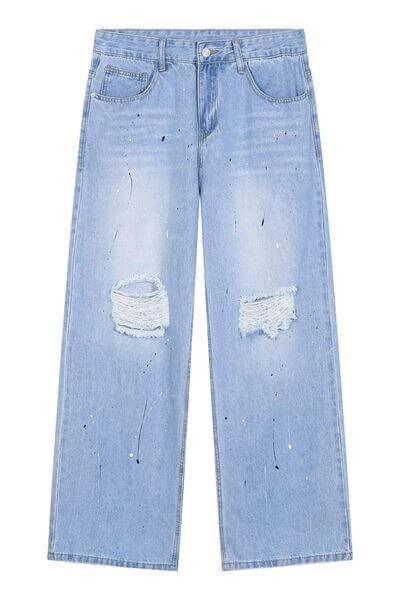 Distressed Jeans with Pockets - Clothes For Her Online Store