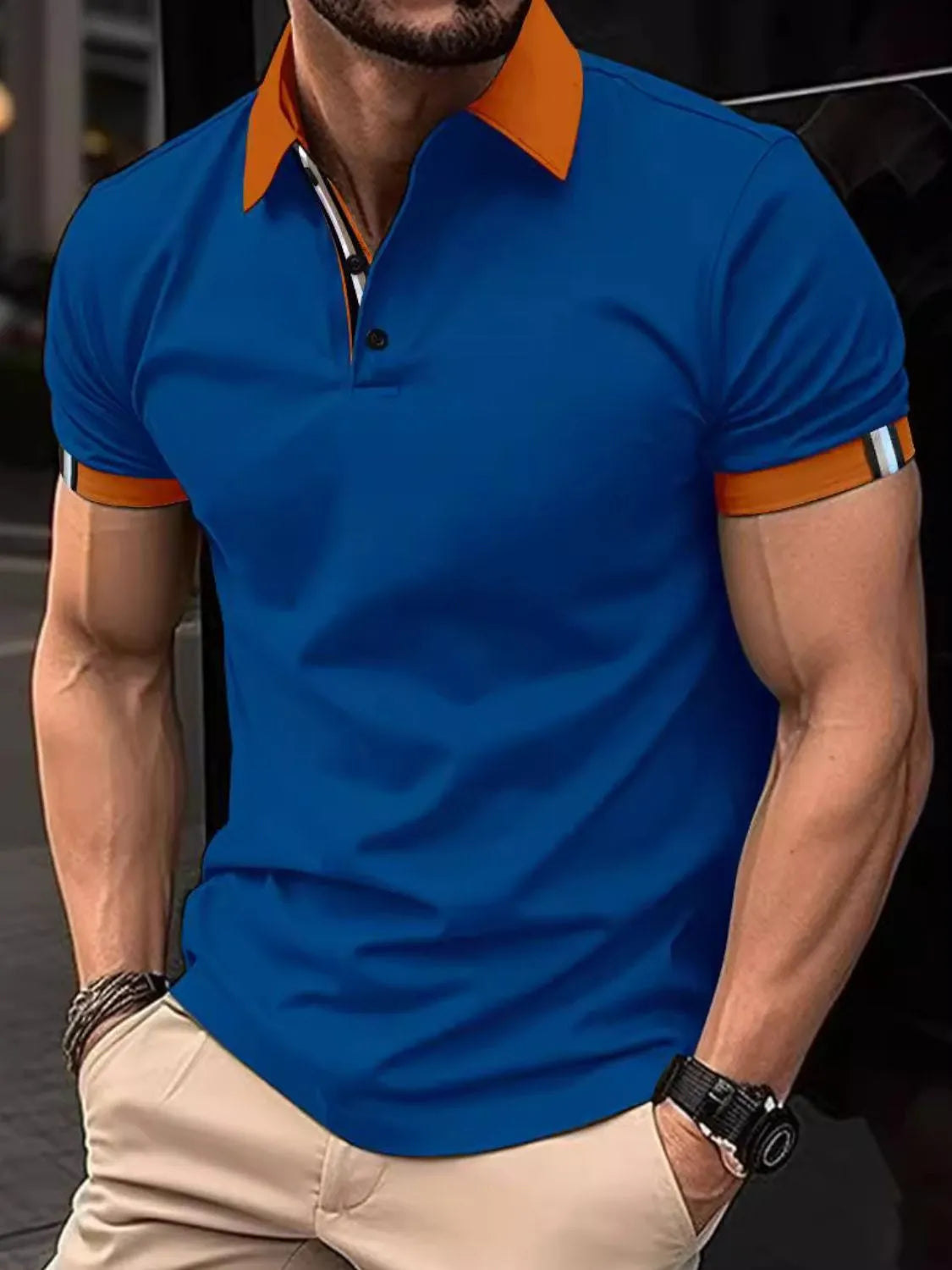Men's Full Size Collared Neck Short Sleeve Polo Plus Size