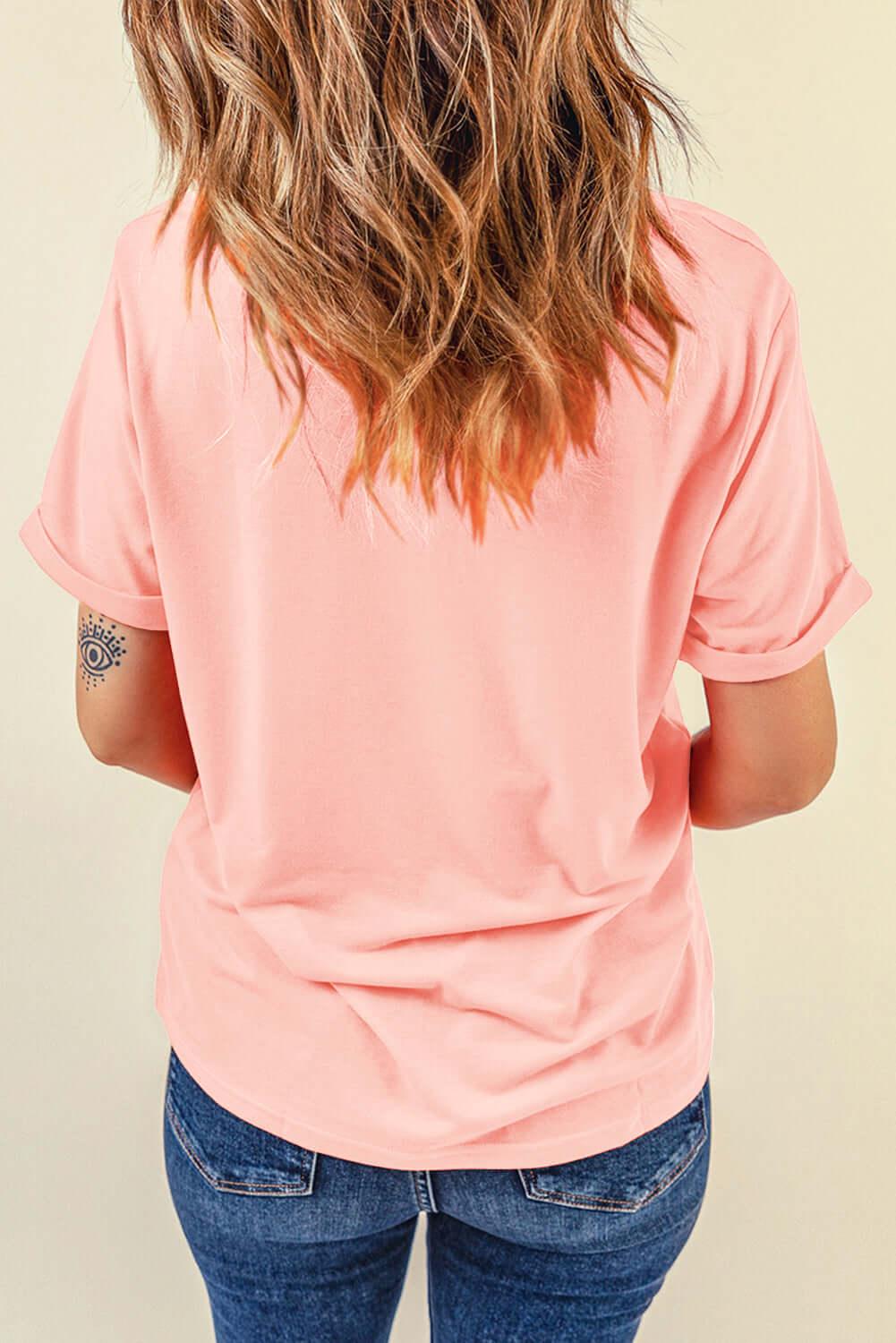 Rabbit Round Neck Short Sleeve T-Shirt - Clothes For Her Online Store