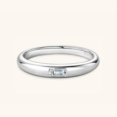925 Sterling Silver Inlaid Moissanite Ring - Clothes For Her Online Store