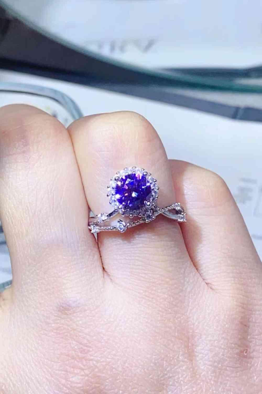 1 Carat Moissanite 925 Sterling Silver Ring - Clothes For Her Online Store