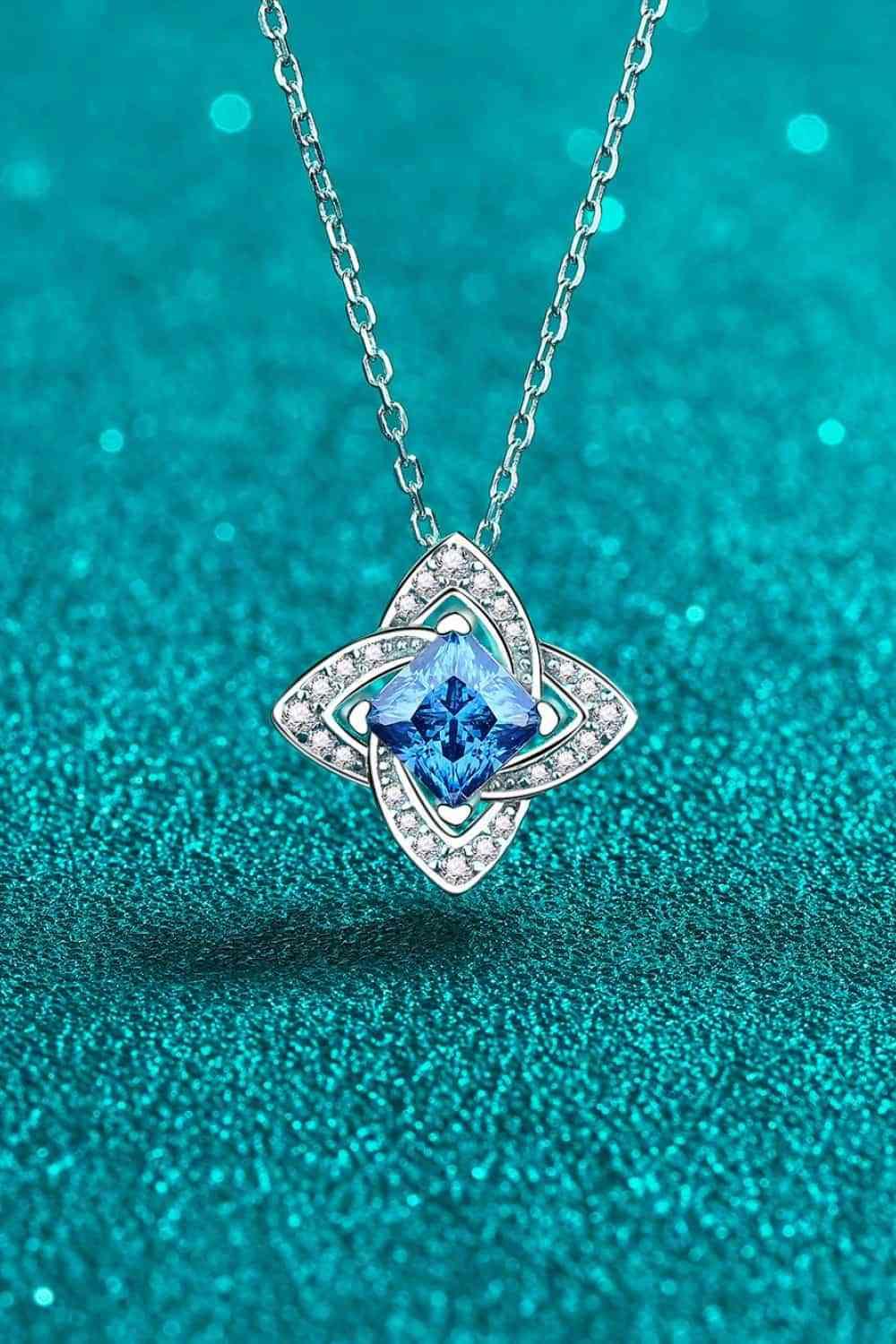 1 Carat Moissanite Floral Pendant Necklace - Clothes For Her Online Store