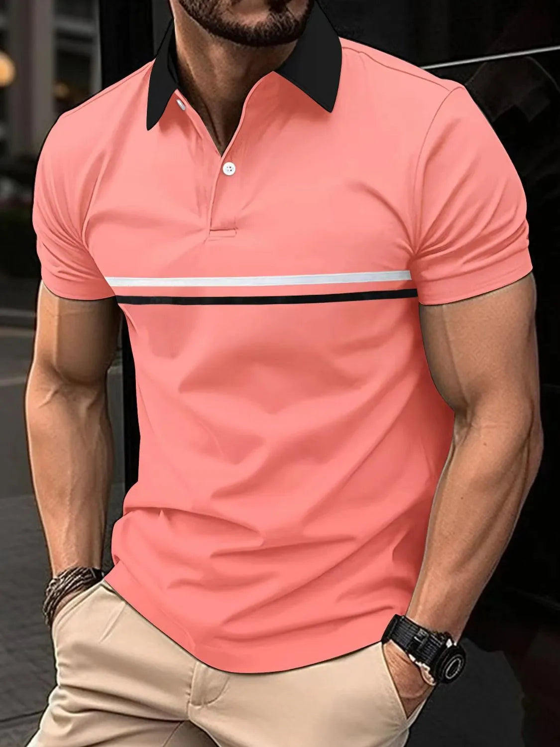 Men's Full Size Collared Neck Short Sleeve Polo Plus Size