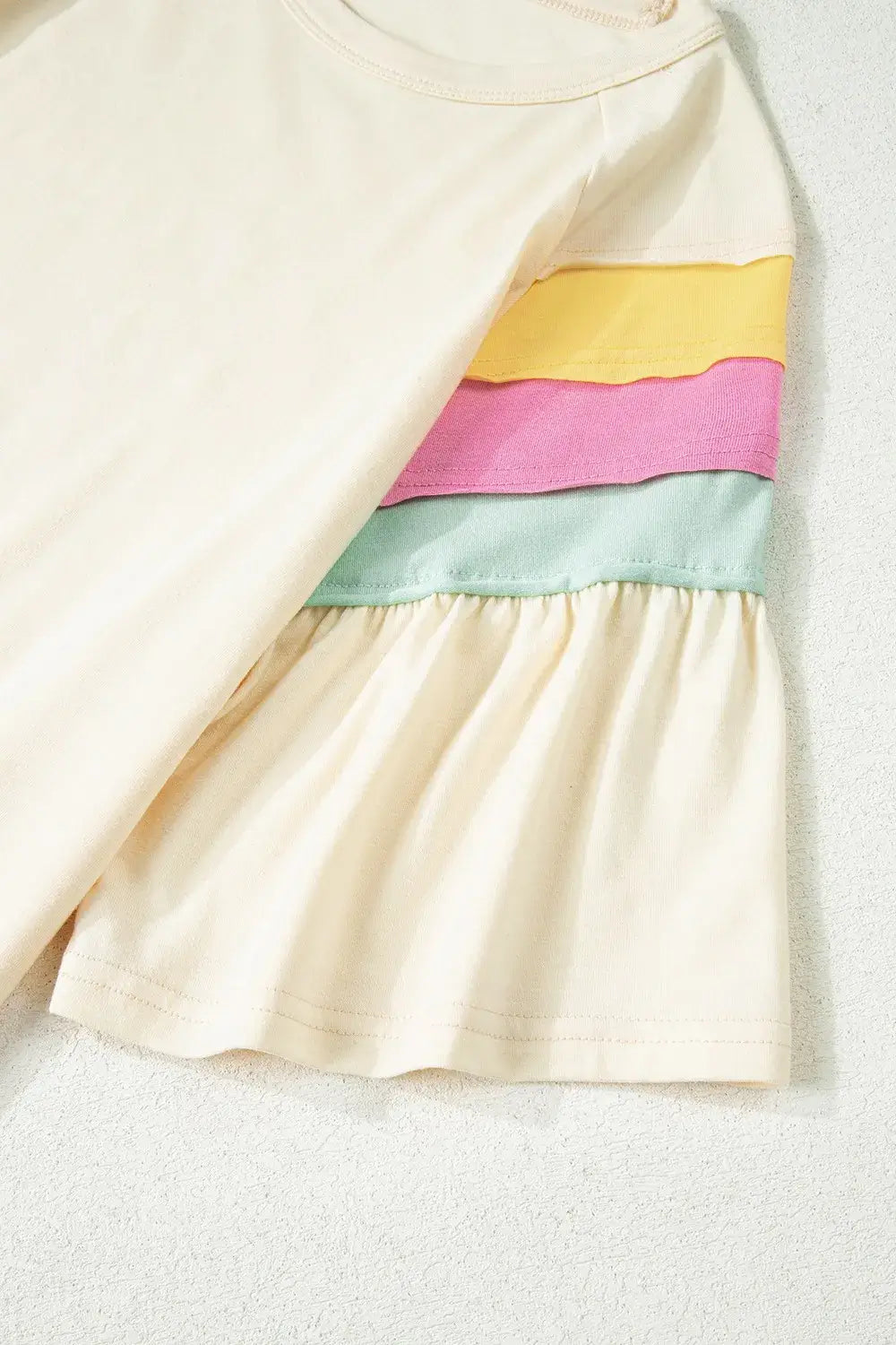 Color Block Stitched Sleeve Loose T Shirt