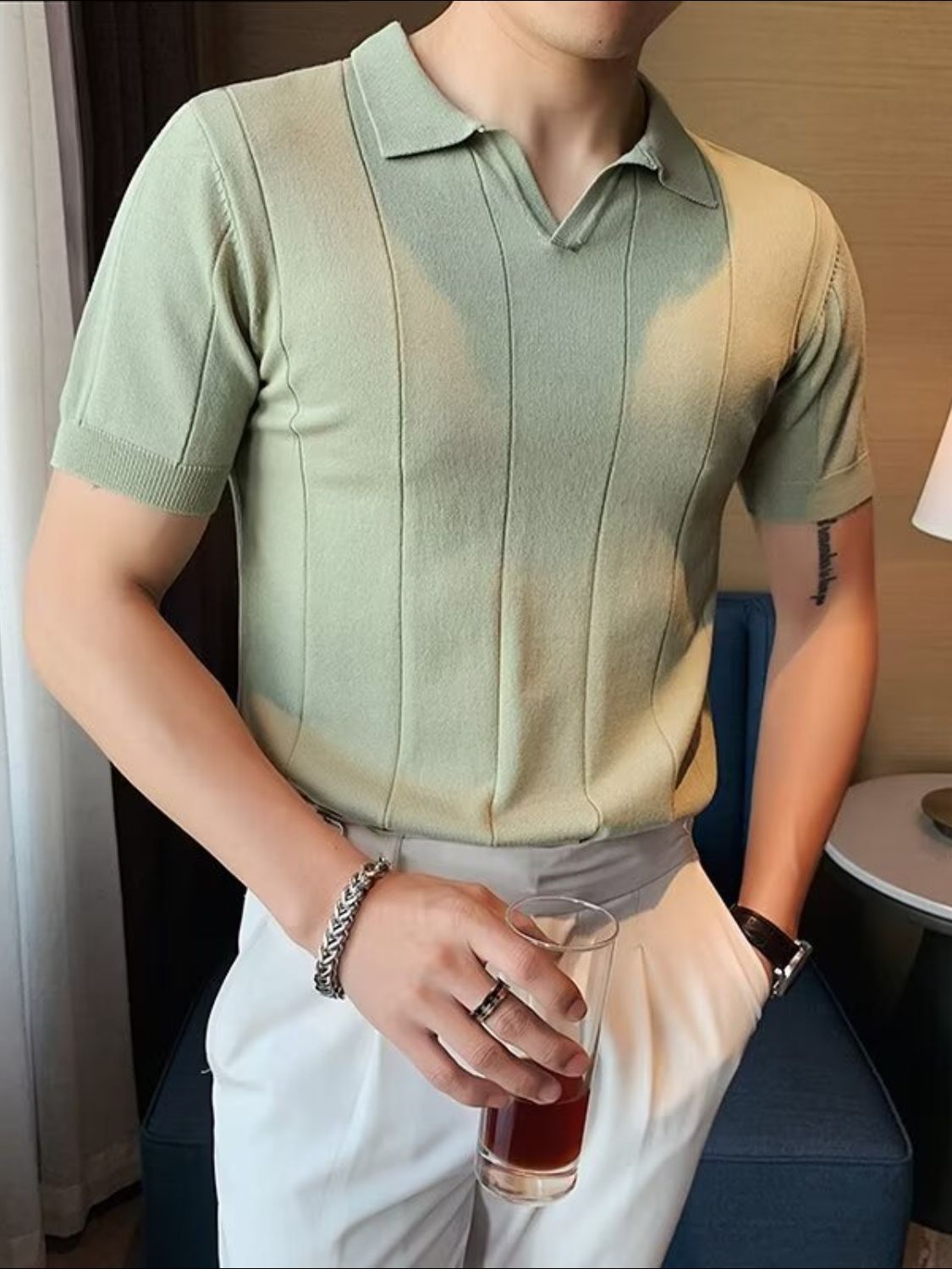 Men's Plus Size Collared Neck Short Sleeve Polo - Clothes For Her Online Store