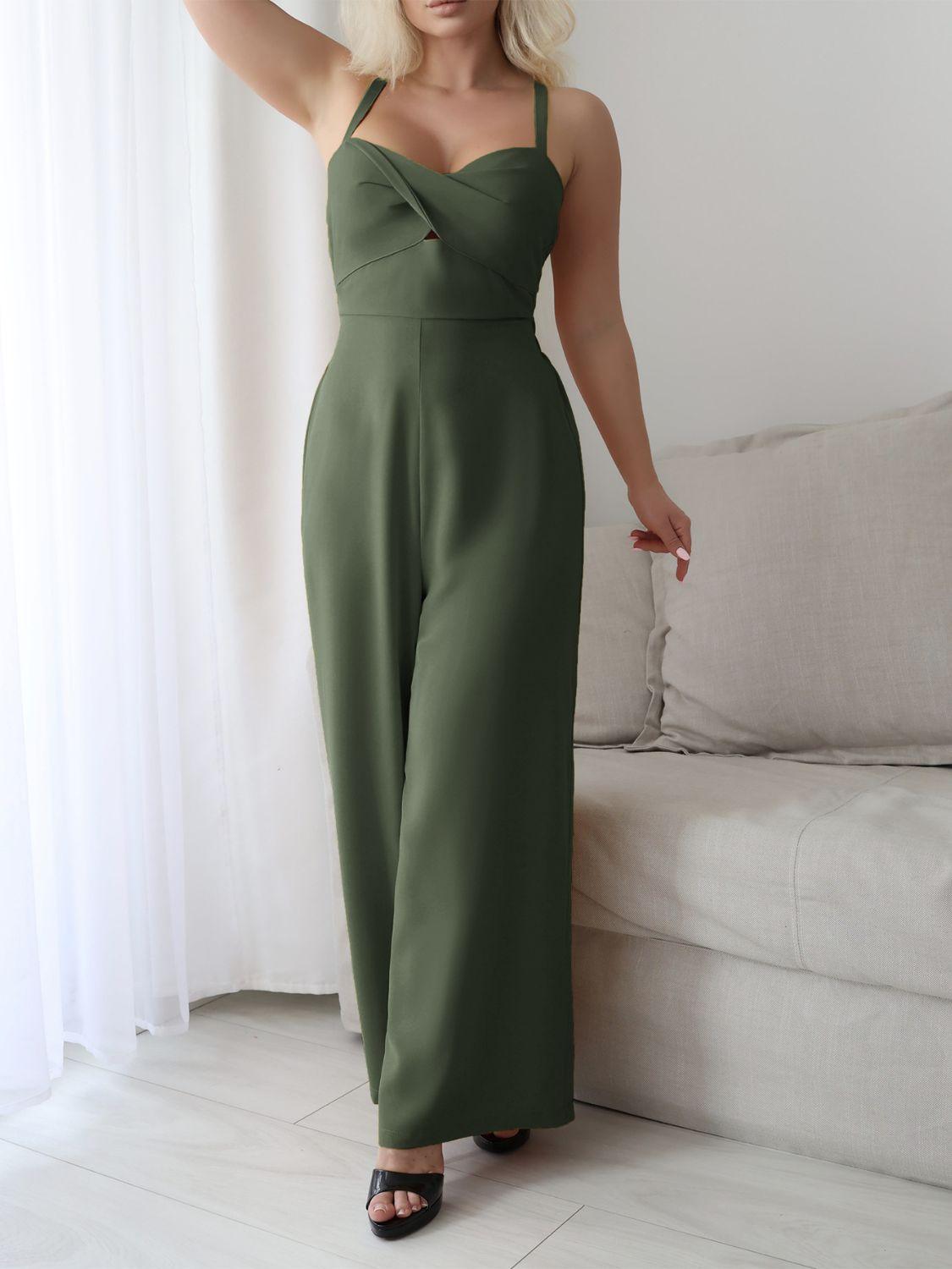 Devine Tie Back Backless Crisscross Jumpsuit - Clothes For Her Online Store