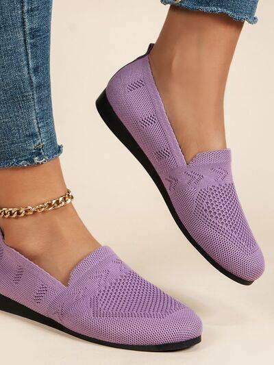 Mesh Round Toe Flat Slip-Ons - Clothes For Her Online Store