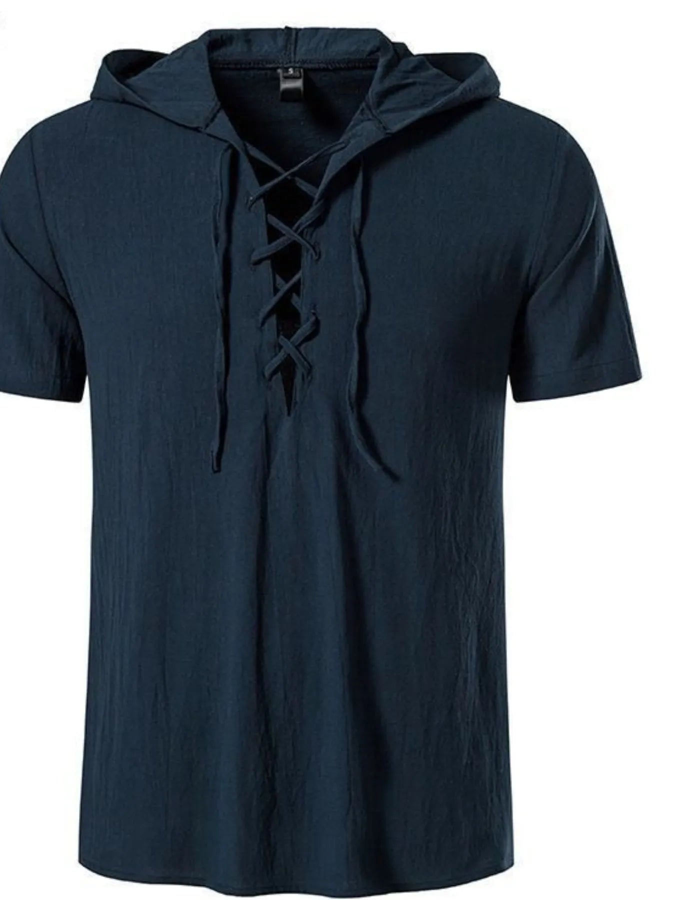 Men's Full Size Casual Lace-Up Hooded Top Plus Size