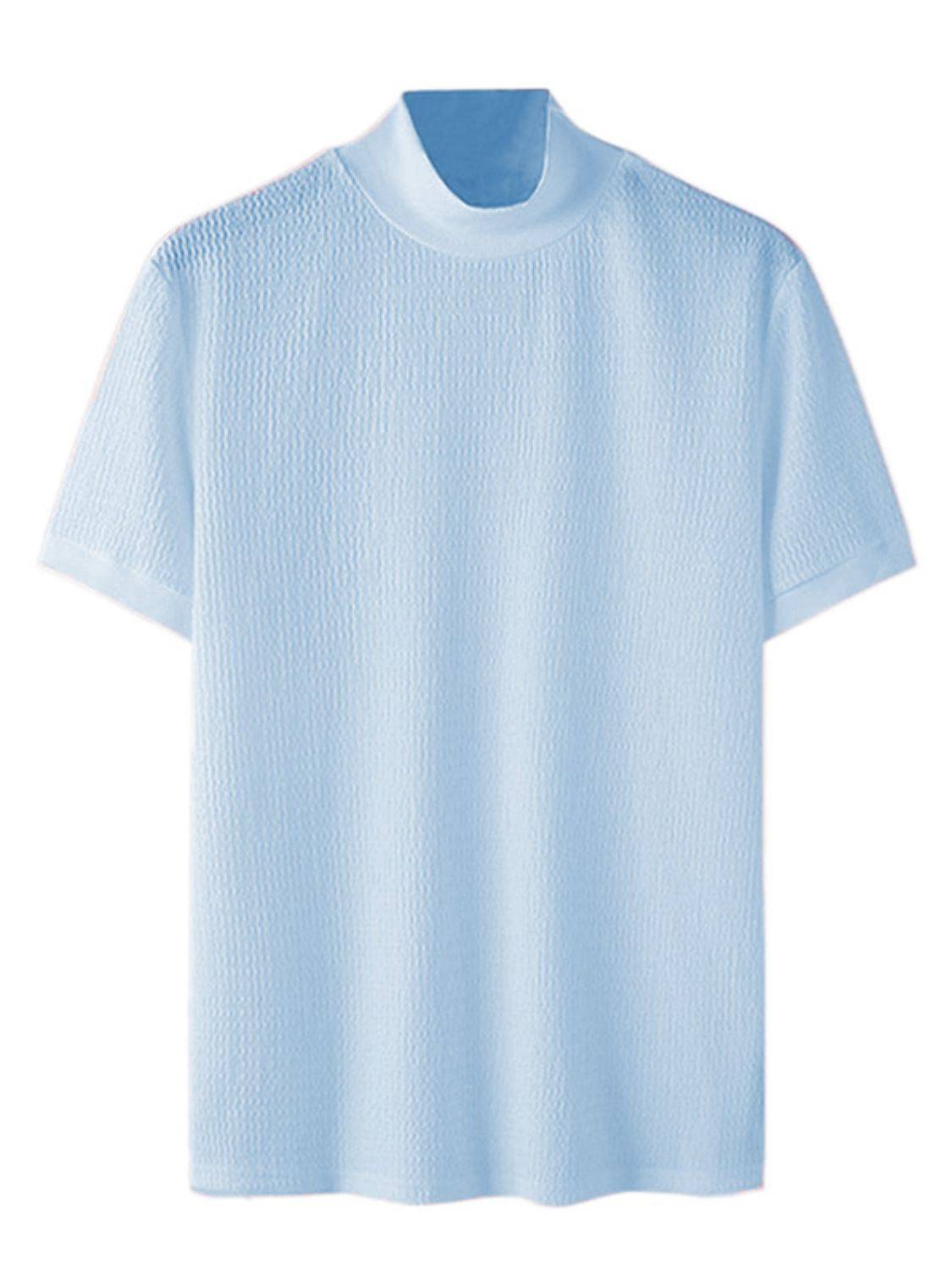 Men's Full Size Mock Neck Short Sleeve T-Shirt Plus Size - Clothes For Her Online Store