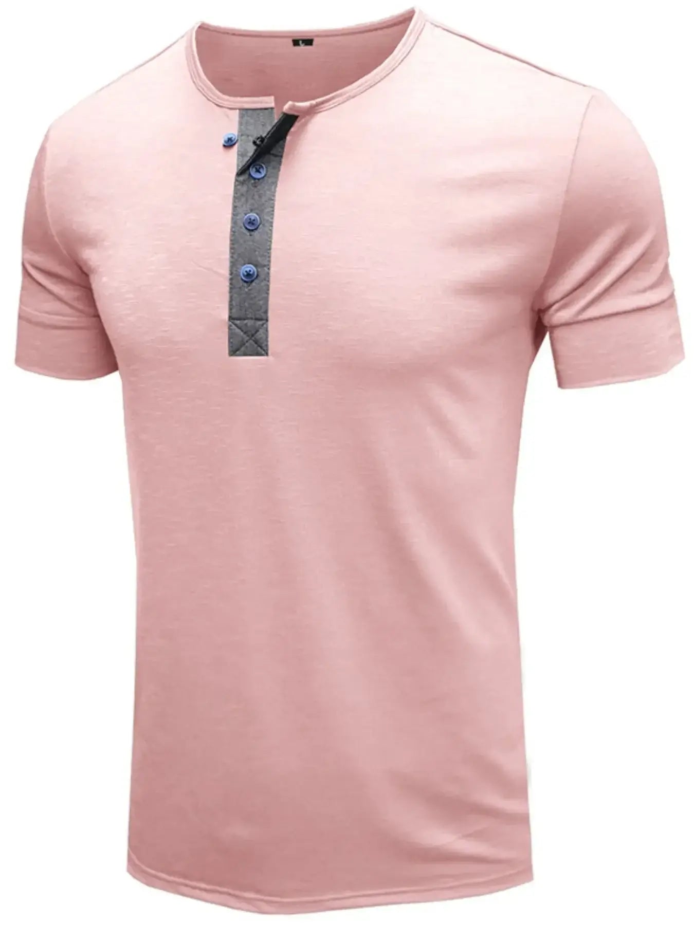Men's Classic Button Detail Henley Polo T-Shirt