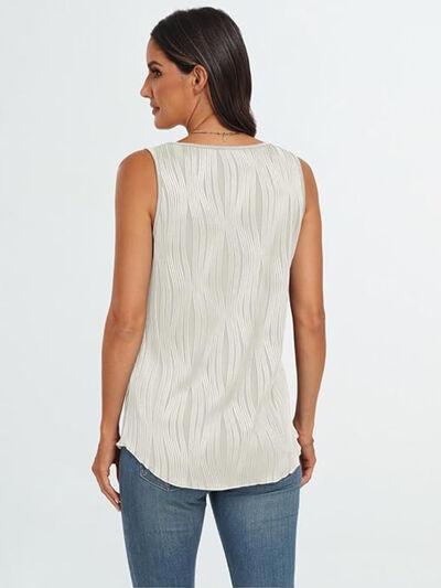 Round Neck Wide Strap Tank - Clothes For Her Online Store