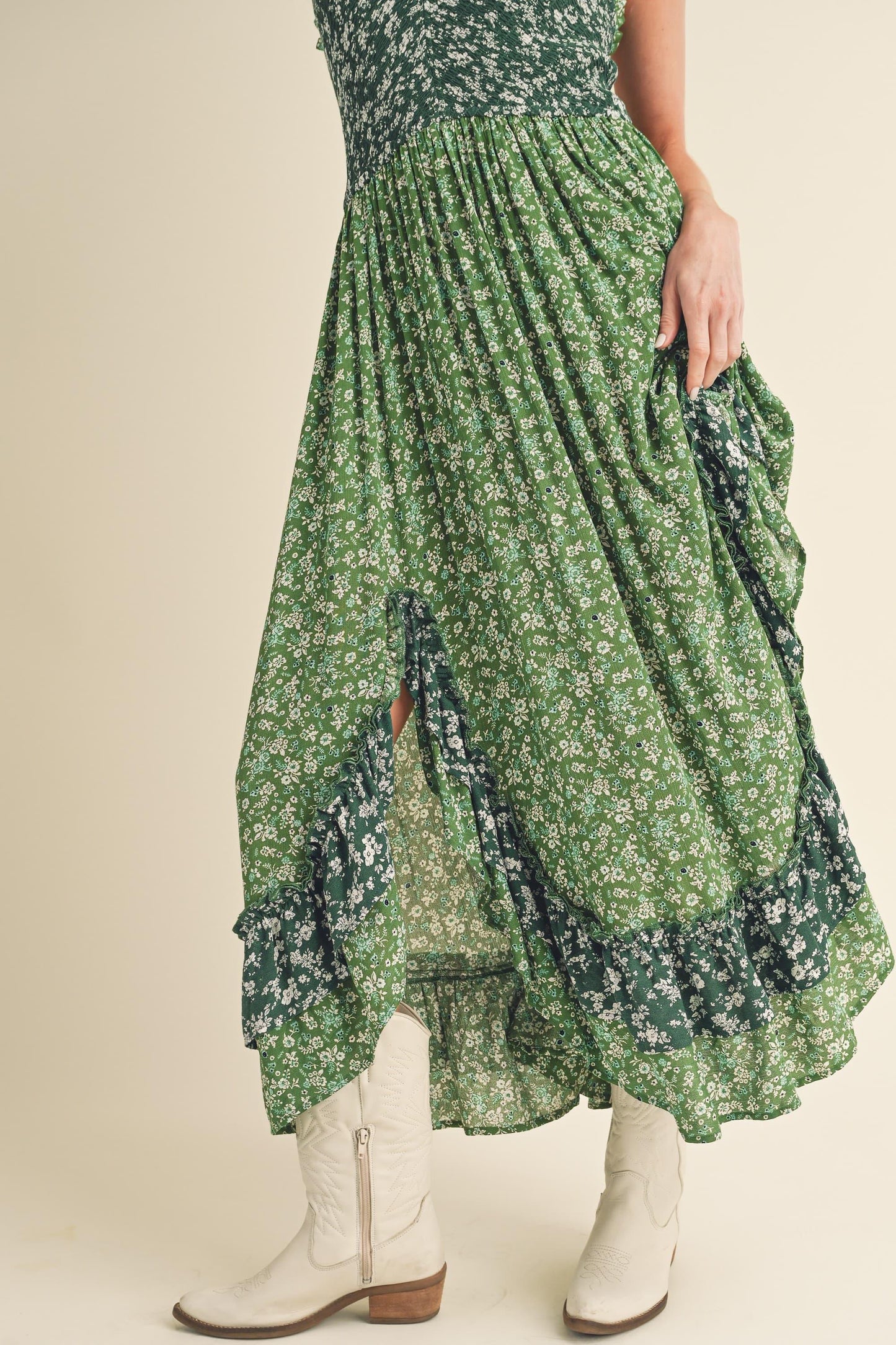 Aemi + Co Ditsy Floral Ruffled Hem Maxi Cami Dress - Clothes For Her Online Store