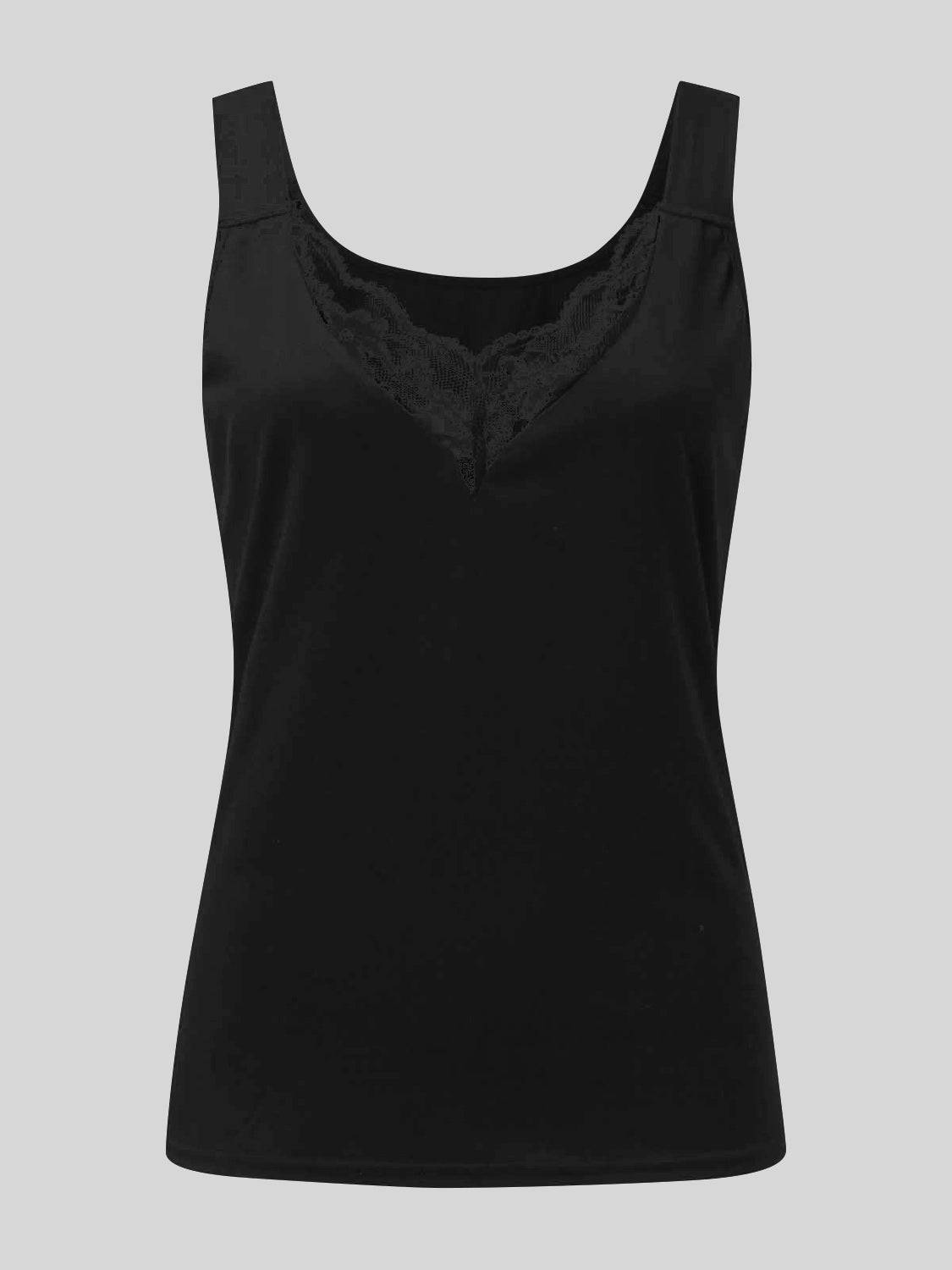 Full Size Lace Detail Sweetheart Neck Tank - Clothes For Her Online Store