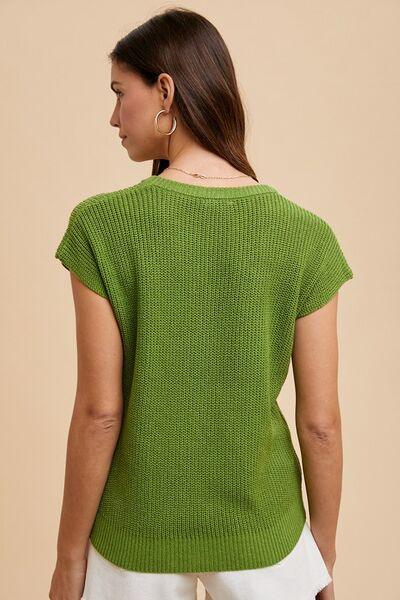 Annie Wear Round Neck Short Sleeve Sweater - Clothes For Her Online Store