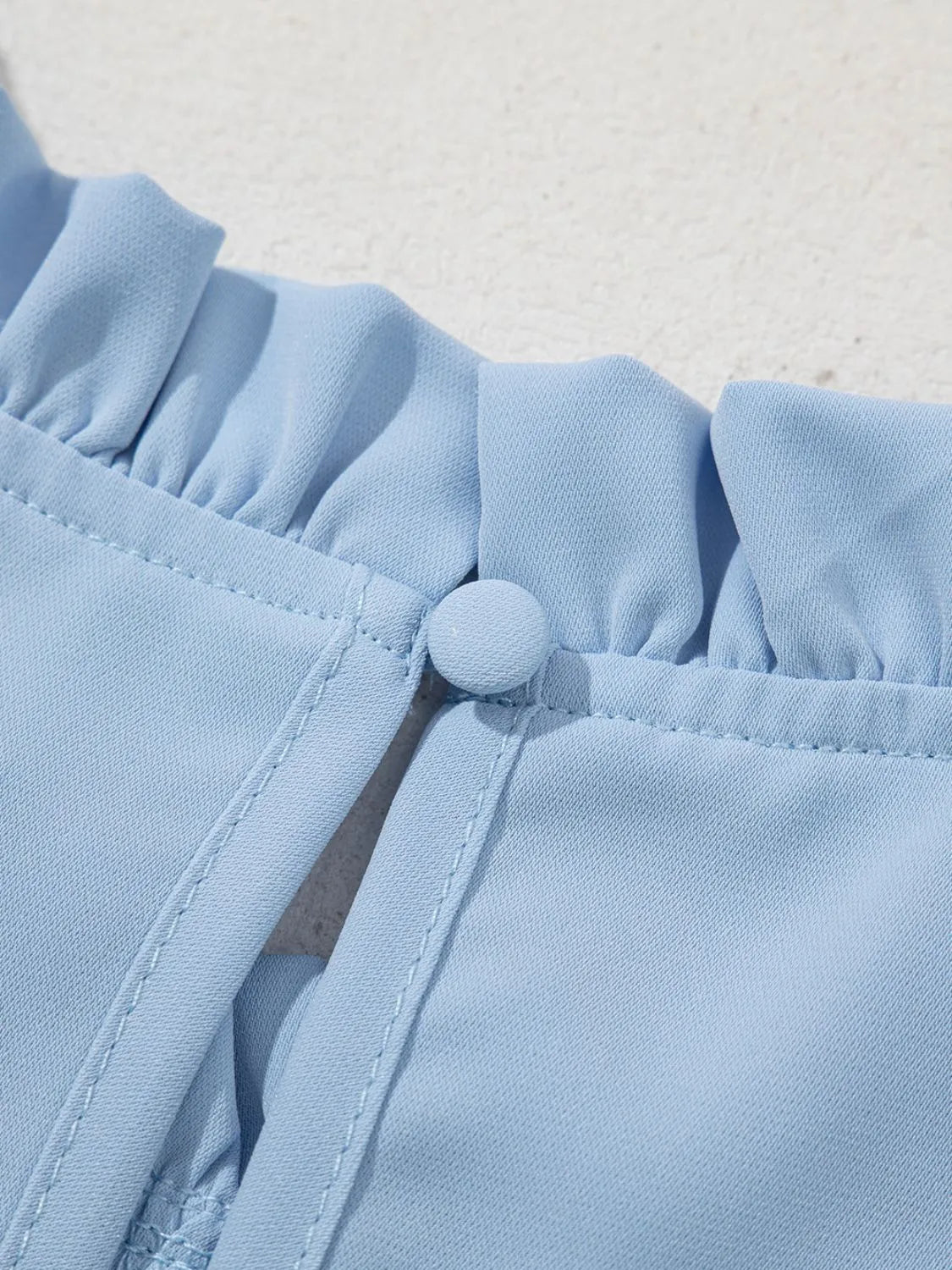 Frill Solid Round Neck Half Sleeve Blouse