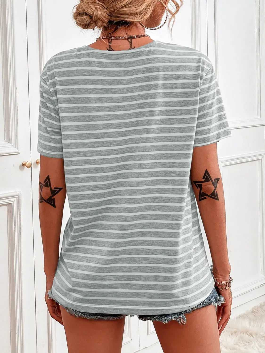 Striped Short Sleeve Top