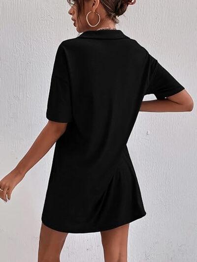 Johnny Collar Short Sleeve Polo Dress - Clothes For Her Online Store