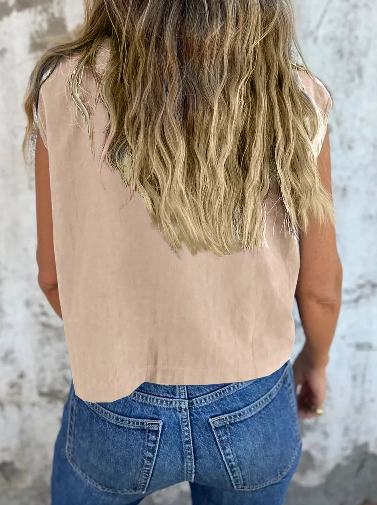 Full Size Button Down Cap Sleeve Linen Shirt Plus Size