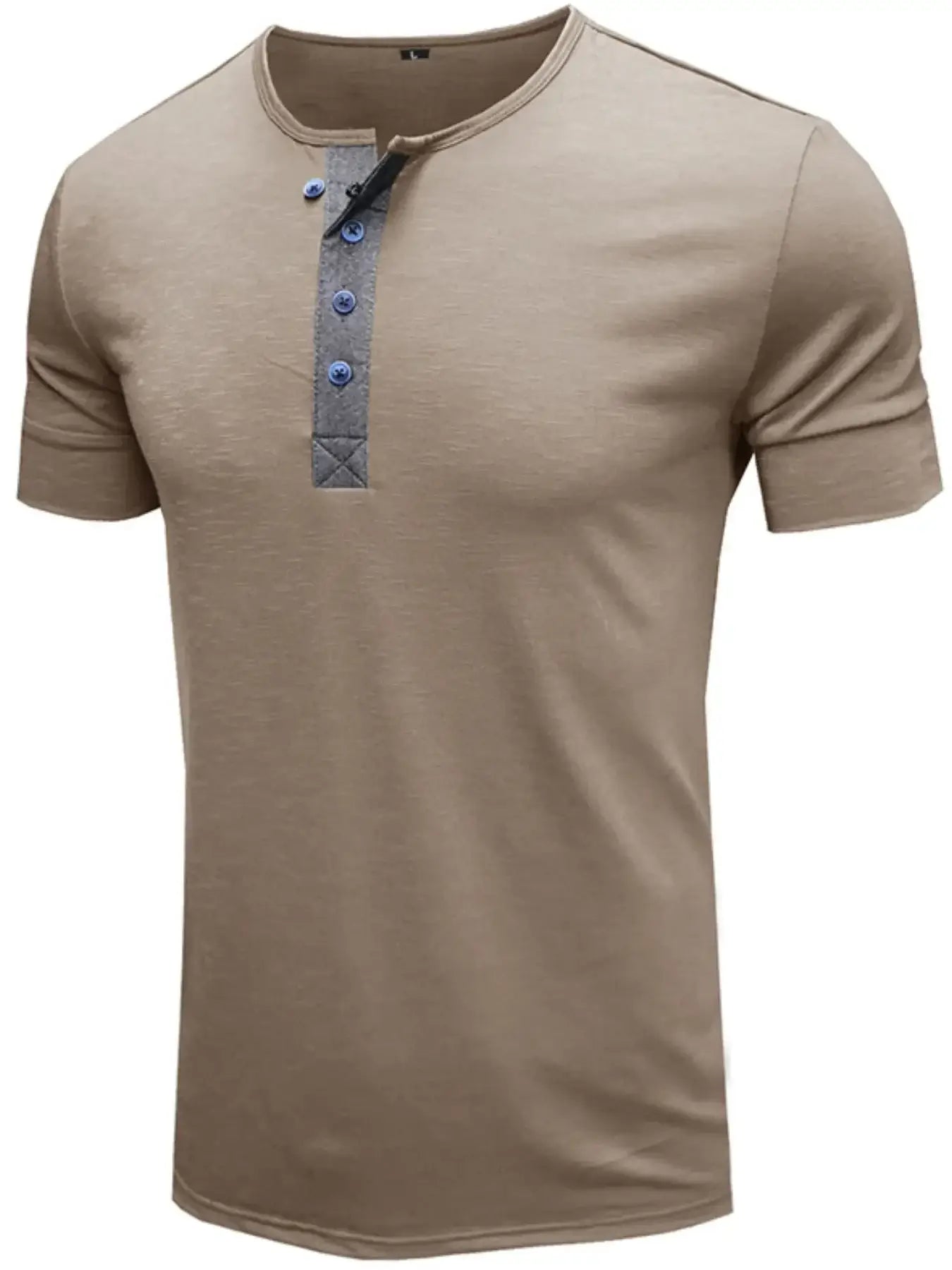Men's Classic Button Detail Henley Polo T-Shirt