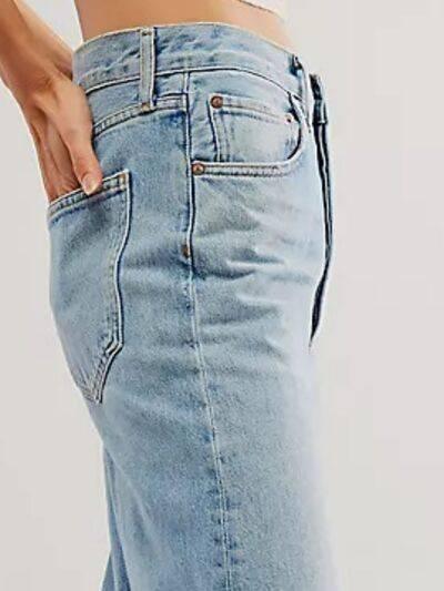 Cuffed Jeans with Pockets - Clothes For Her Online Store