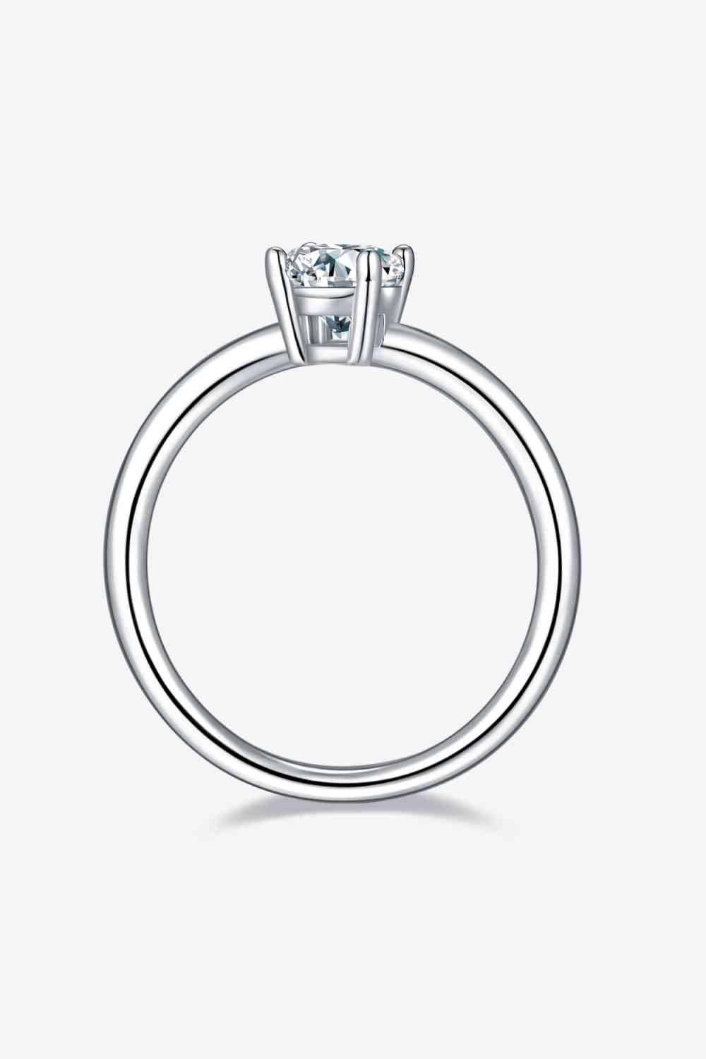 1 Carat Moissanite 925 Sterling Silver Solitaire Ring - Clothes For Her Online Store