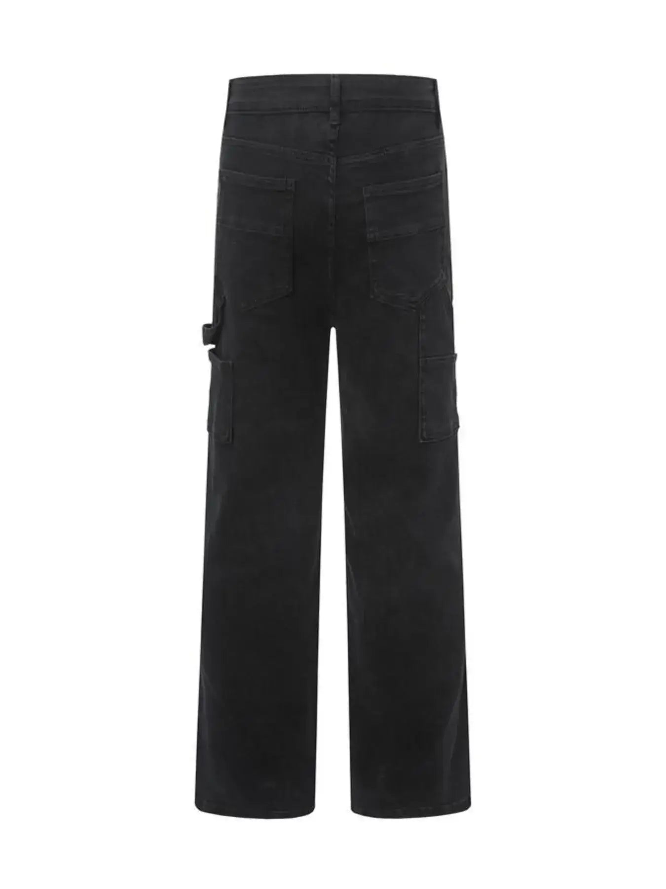 Men's High Waist Straight Leg Cargo Jeans