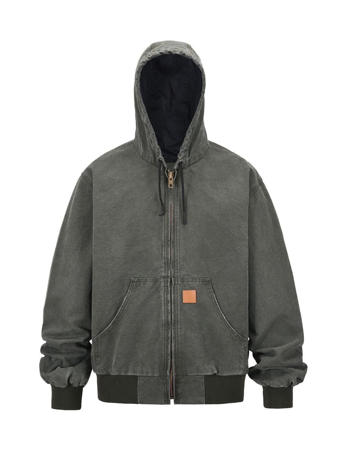 Men's Zip Up Washed Hooded Jacket - Clothes For Her Online Store
