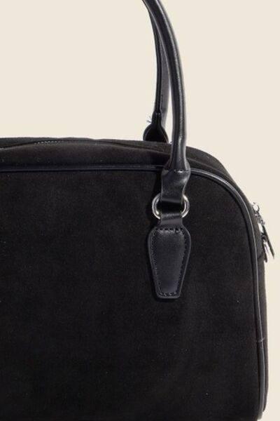 Fame Faux Leather Handle Boxy Handbag - Clothes For Her Online Store