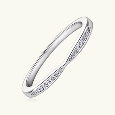 925 Sterling Silver Inlaid Moissanite Ring - Clothes For Her Online Store
