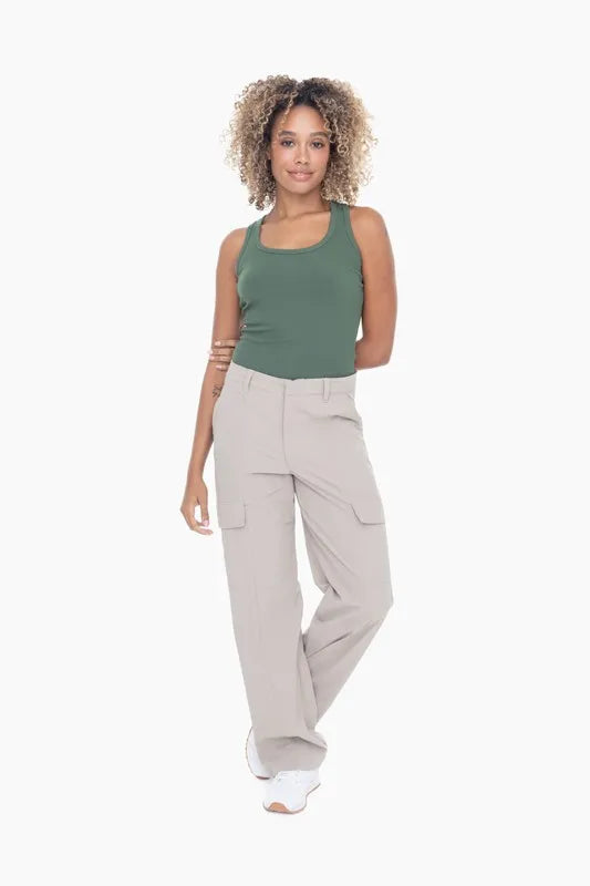 MONO B Slim Fit Scoop Neck Tank