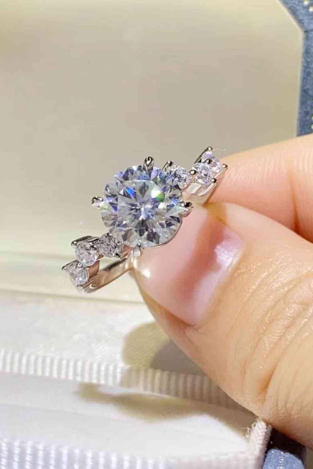 2 Carat Moissanite 925 Sterling Silver Ring - Clothes For Her Online Store