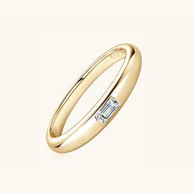 925 Sterling Silver Inlaid Moissanite Ring - Clothes For Her Online Store
