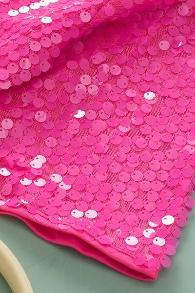 Sequin Round Neck Half Sleeve Blouse - Clothes For Her Online Store