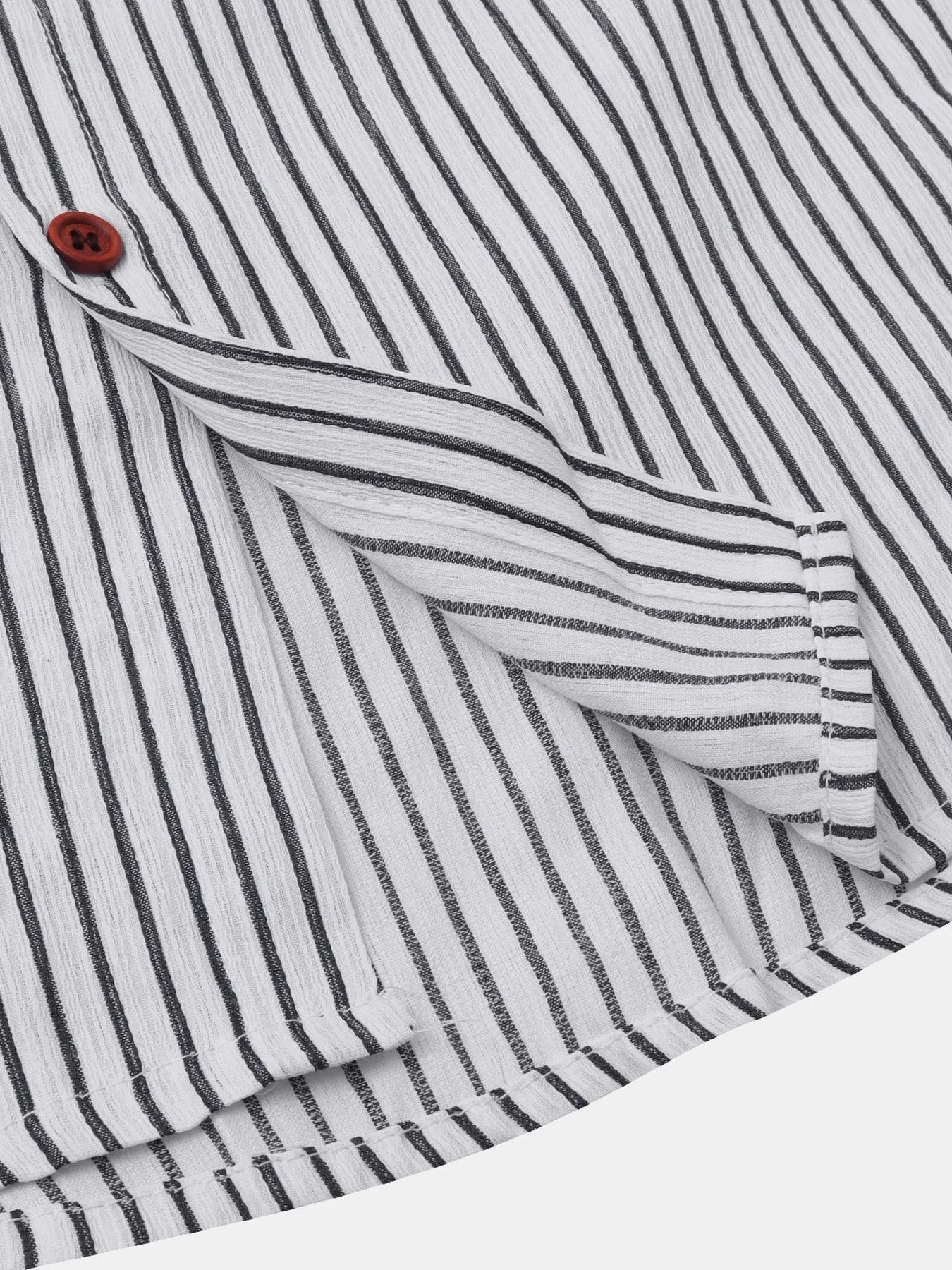 Men's Plus Size Striped Short Sleeve Button-Down Shirt