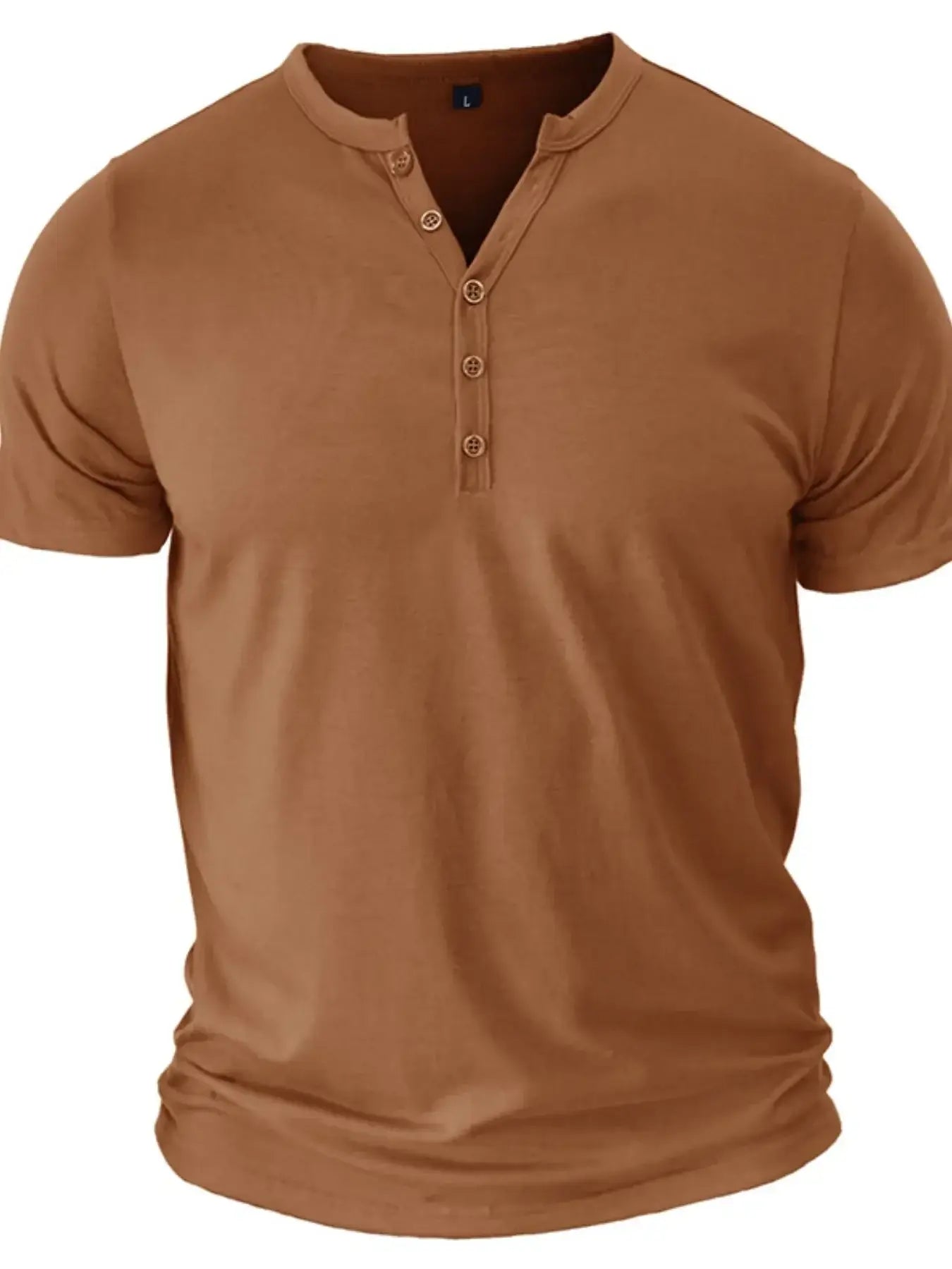 Men's Full Size Casual Henley Short Sleeve Polo Shirt Plus Size