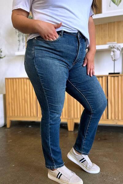 Judy Blue Full Size Tummy Control High Waist Slim Jeans - Clothes For Her Online Store