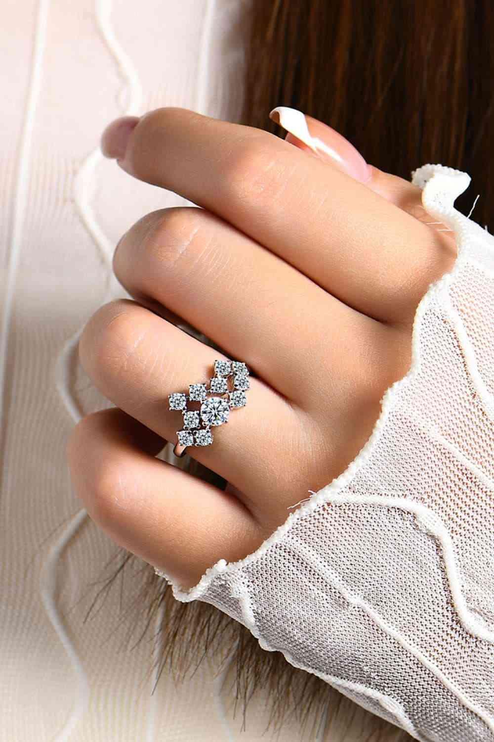 1.2 Carat Moissanite 925 Sterling Silver Ring - Clothes For Her Online Store