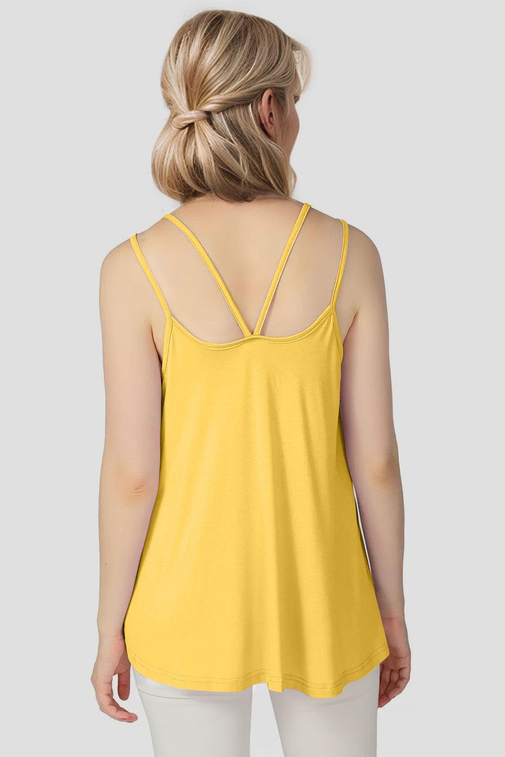 Basic Bae Bamboo Scoop Neck Double Spaghetti Straps Cami - Clothes For Her Online Store