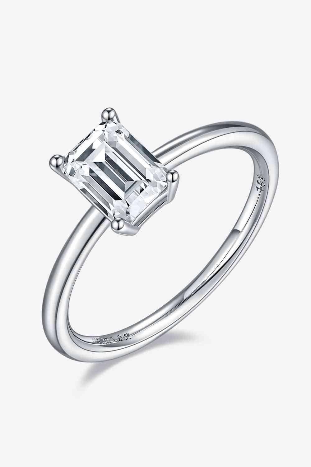 1 Carat Moissanite 925 Sterling Silver Solitaire Ring - Clothes For Her Online Store