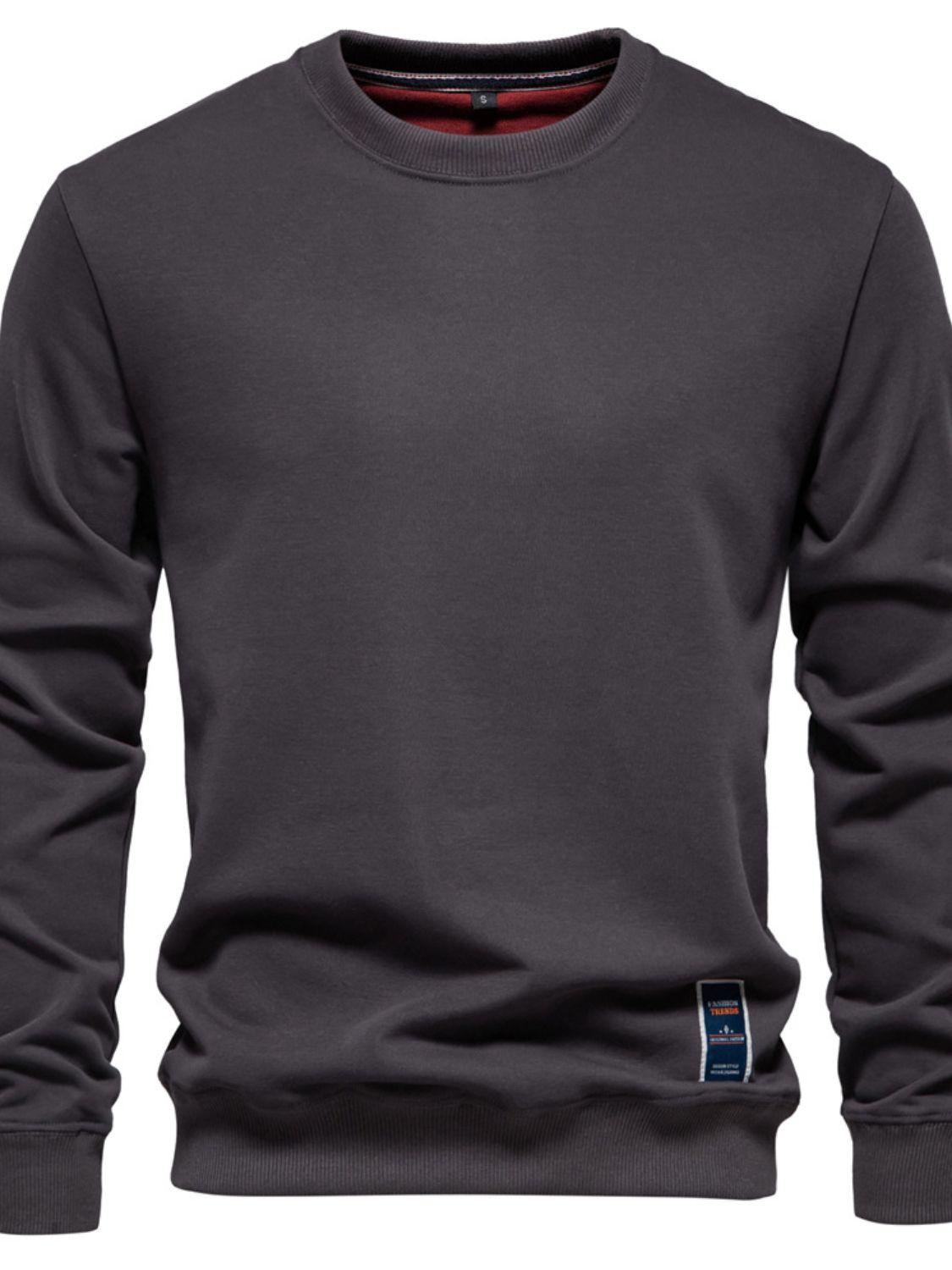 Men's Round Neck Long Sleeve Sweatshirt - Clothes For Her Online Store