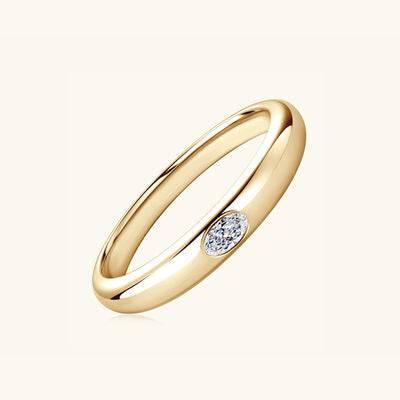 925 Sterling Silver Inlaid Moissanite Ring - Clothes For Her Online Store
