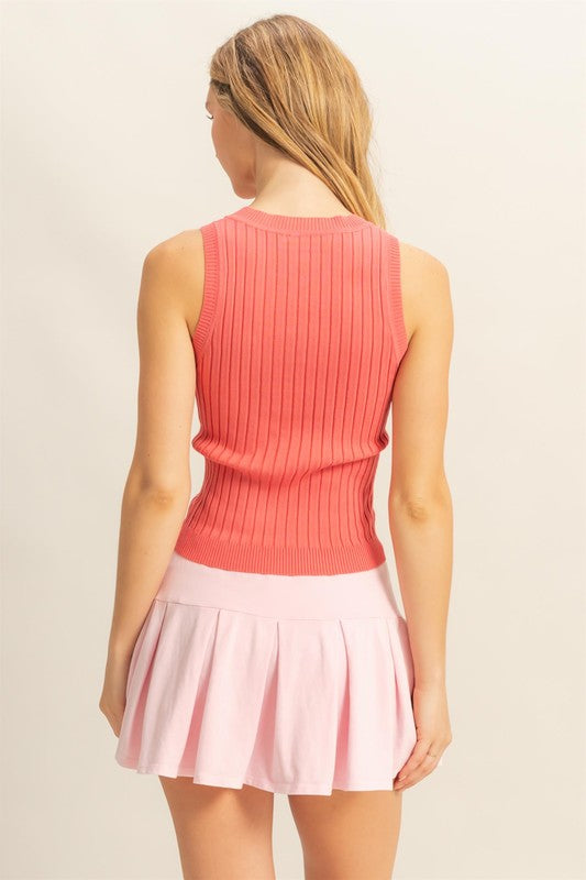 HYFVE Stretchy Ribbed Round Neck Sweater Tank