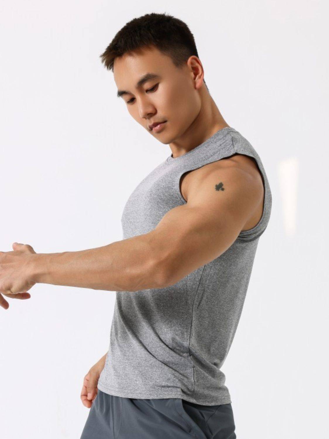 Men's Plus Size Round Neck Active Tank - Clothes For Her Online Store