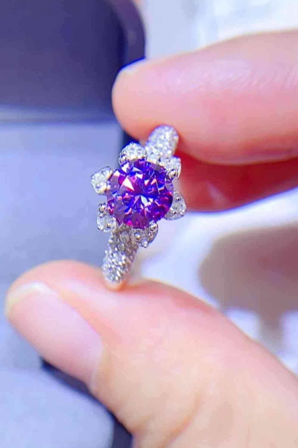 1 Carat Moissanite 925 Sterling Silver Ring - Clothes For Her Online Store