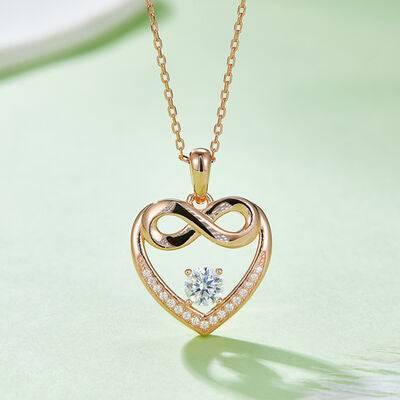 Moissanite 925 Sterling Silver Heart Necklace - Clothes For Her Online Store