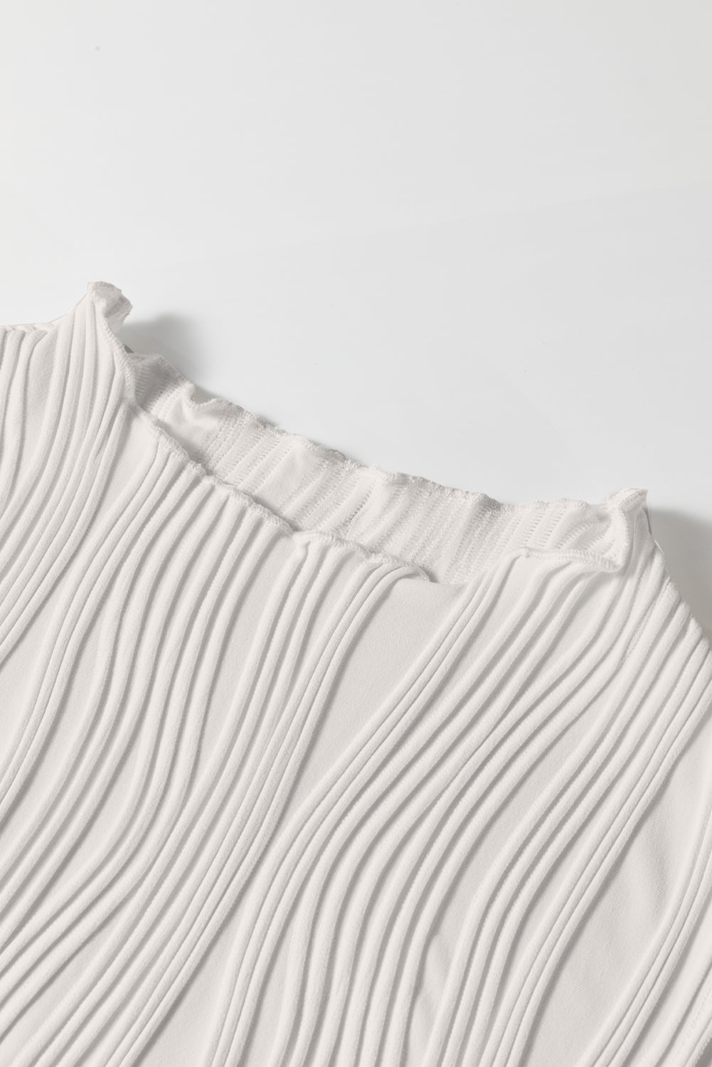 Wavy Textured Mock Neck Tank - Clothes For Her Online Store