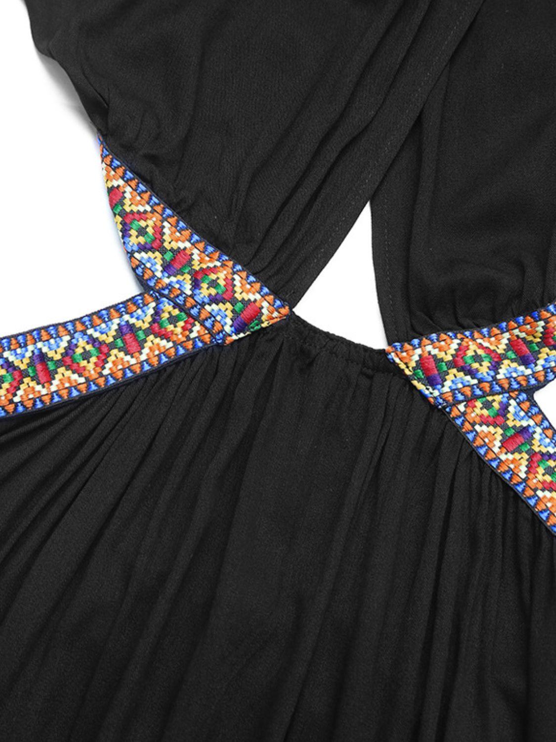 Perfee Cutout Grecian Neck Tied Back Dress - Clothes For Her Online Store